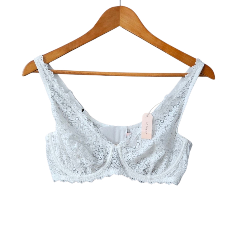 Dobreva White Lace Bra NWT Underwire Size 38C White
